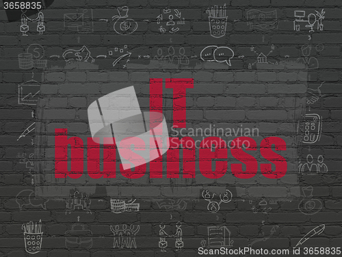 Image of Finance concept: IT Business on wall background