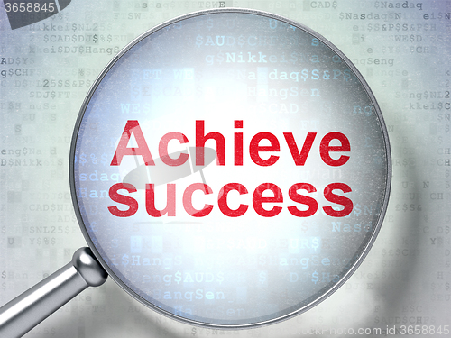 Image of Business concept: Achieve Success with optical glass