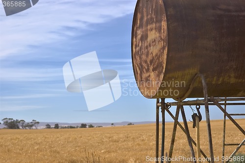 Image of old tank and wheat