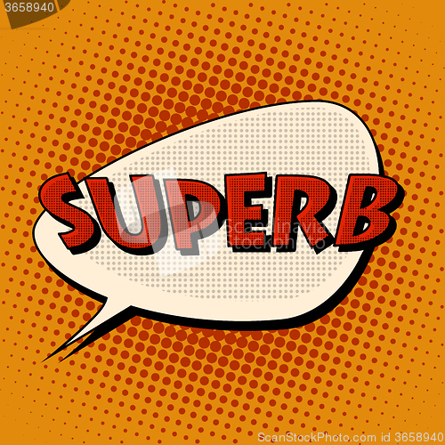 Image of superb super excellent comic bubble retro text