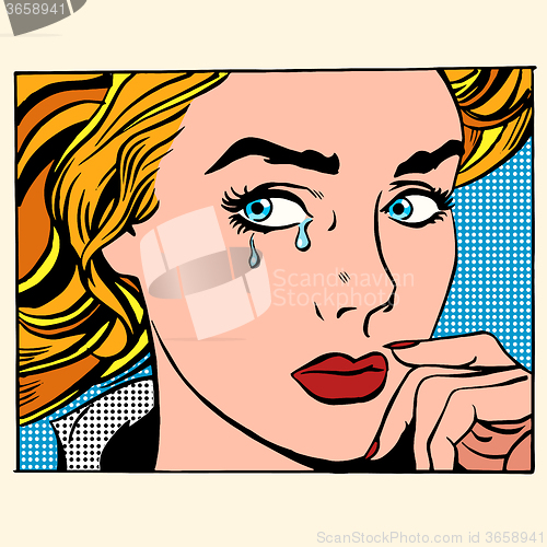 Image of Girl crying woman face