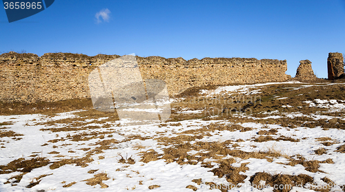 Image of ruins, Belarus  . Winter