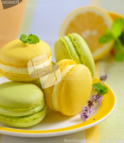 Image of lemon and mint macaroons