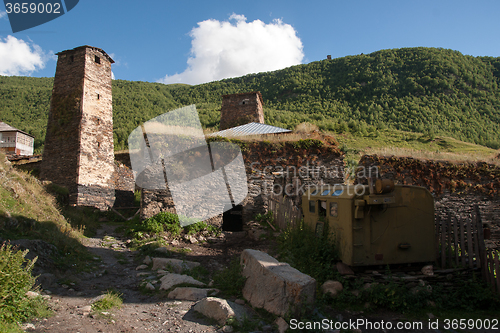 Image of Towers in mountain village