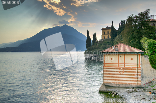 Image of Varenna on lago Como sunset