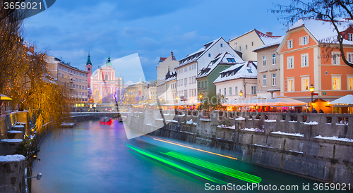 Image of Ljubljana in Christmas time. Slovenia, Europe. 