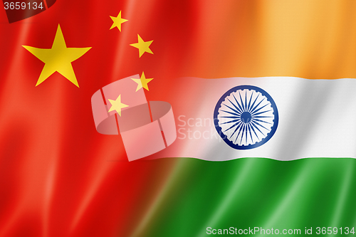 Image of China and India flag