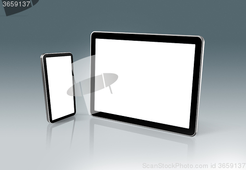 Image of High Tech mobile phone and digital tablet pc