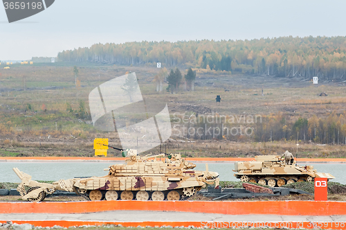 Image of Armoured deminer BMR-3M moves. Russia