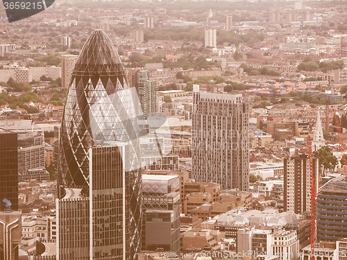 Image of Retro looking Aerial view of London