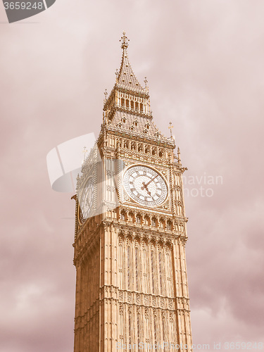 Image of Retro looking Big Ben in London