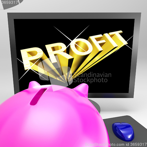 Image of Profit Screen Shows Success And Market Growth