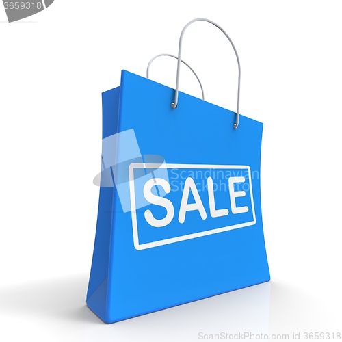 Image of Sale Shopping Bag Shows Discount Or Promo