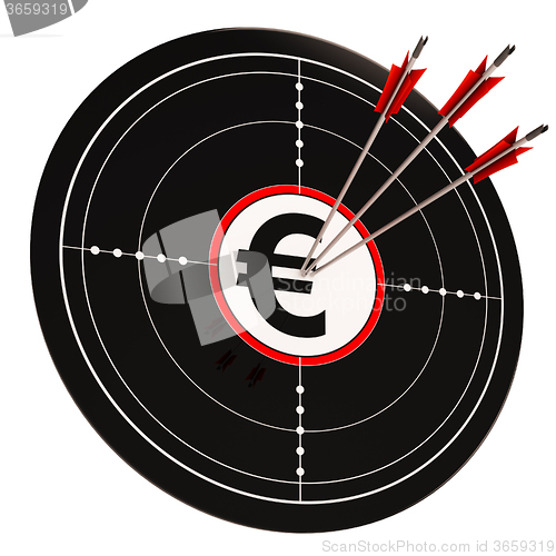Image of Euro Target Shows Wealth Currency And Prosperity