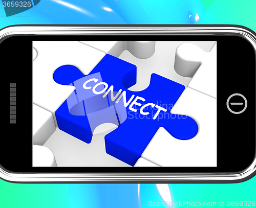 Image of Connect On Smartphone Showing Connected People