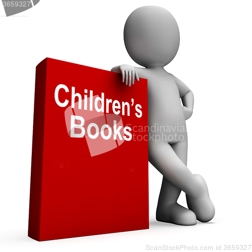 Image of Children\'s Book And Character  Shows Reading For Kids