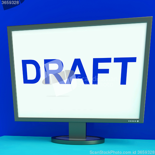 Image of Draft Screen Shows Outline Documents Or Letter Online