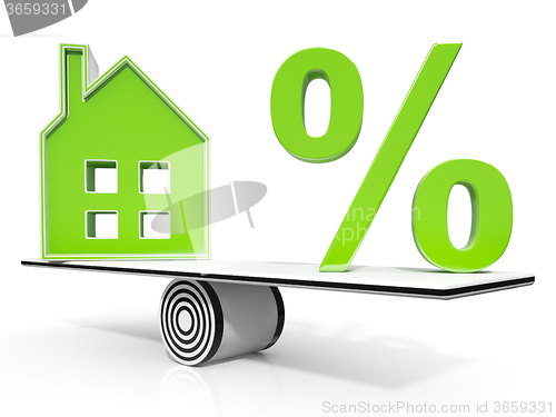 Image of House And Percent Sign Meaning Investment Or Discount