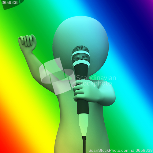 Image of Singing Character Shows Music Songs Or Perform