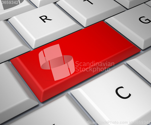 Image of Blank Computer Keyboard Key Shows Red Empty Copyspace Online