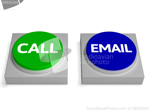 Image of Call Email Buttons Shows Calling Or Emailing