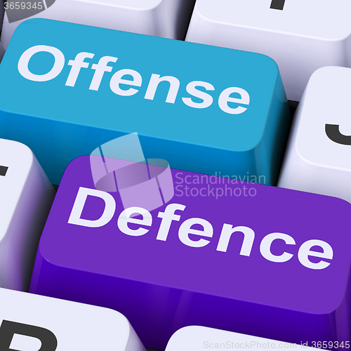 Image of Offense Defence Keys Shows Attack Or Defend