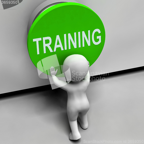 Image of Training Button Means Education Induction Or Seminar