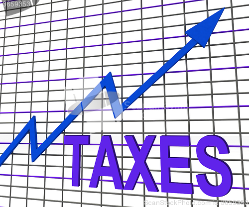 Image of Taxes Chart Graph Shows Increasing Tax Or Taxation