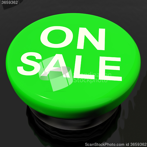 Image of Sale Now Button Shows Promotional Savings Or Discounts