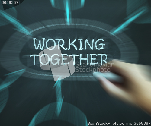 Image of Working Together Diagram Means Teams And Cooperating