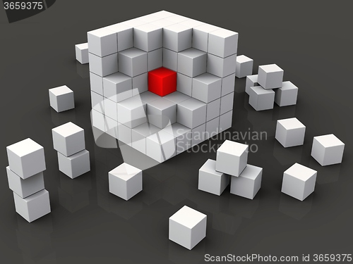 Image of Middle Of Blocks Shows Nucleus