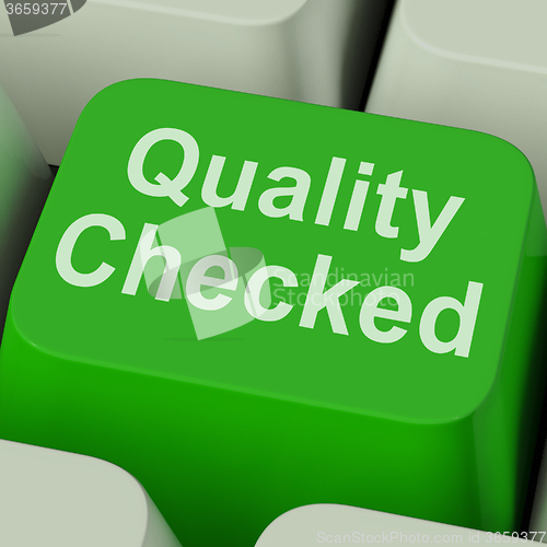 Image of Quality Checked Key Shows Product Tested Ok