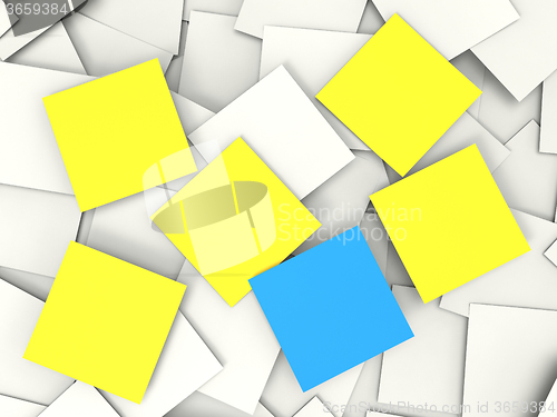 Image of Blank Postit Notes Shows Copyspace Memos And Notices