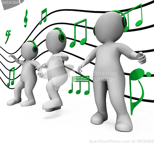 Image of Characters Dancing Shows Music Disco And Party