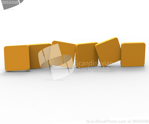 Image of Six Blank Tiles Show Copyspace For 6 Letter Word