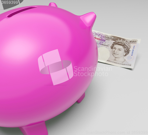 Image of Pounds Piggy Shows Profit And Interest Saved