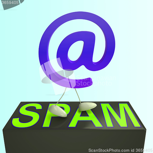 Image of At Sign Spam Shows Malicious Electronic Junk Mail