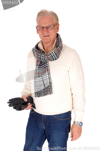 Image of Handsome mature man standing.