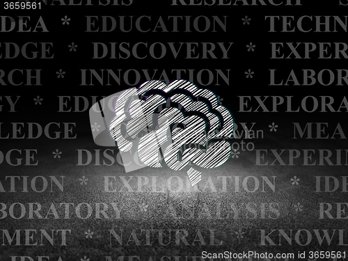 Image of Science concept: Brain in grunge dark room