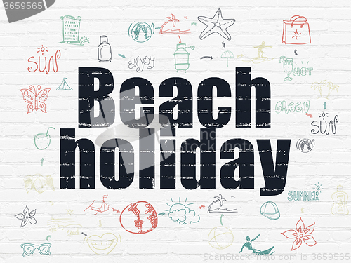 Image of Tourism concept: Beach Holiday on wall background