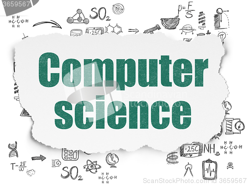 Image of Science concept: Computer Science on Torn Paper background