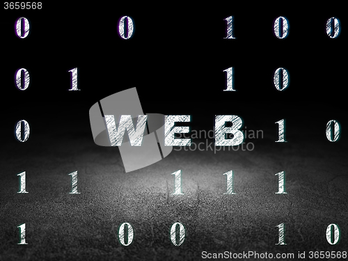 Image of Web design concept: Web in grunge dark room