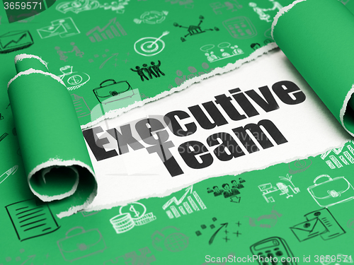 Image of Business concept: black text Executive Team under the piece of  torn paper