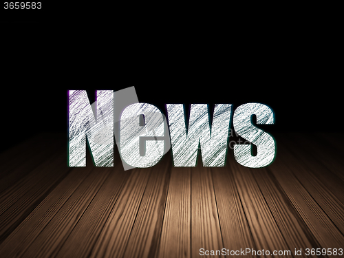 Image of News concept: News in grunge dark room