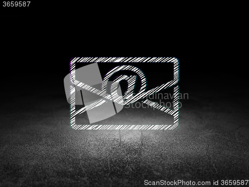 Image of Business concept: Email in grunge dark room