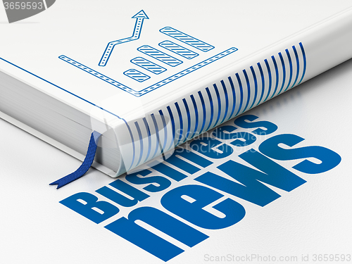 Image of News concept: book Growth Graph, Business News on white background