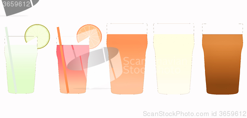 Image of Cocktail and beer illustration