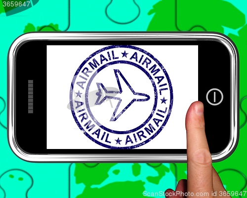 Image of Airmail On Smartphone Showing Air Delivery