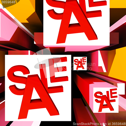 Image of Sale On Cubes Showing Special Discounts