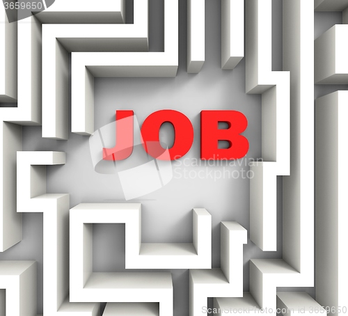 Image of Job In Maze Shows Finding Jobs